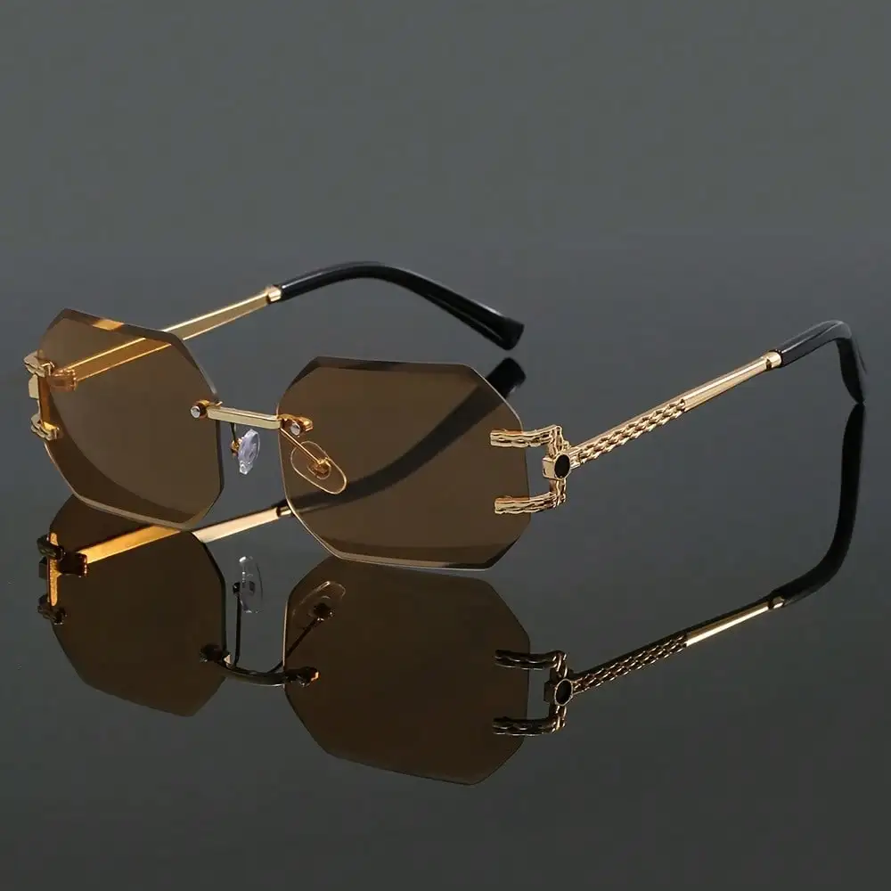 

Unisex Fashion Frameless Metal Glasses, Suitable For Daily Wear, Perfect Gift For Mother's Day, Father's Day, And Family Gatherings, Ideal For Y2K Style