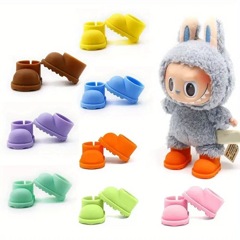 8 pairs of Labubu multi-color baby shoe accessories, suitable for 17cm dolls, can be paired with different clothing (shoes only)