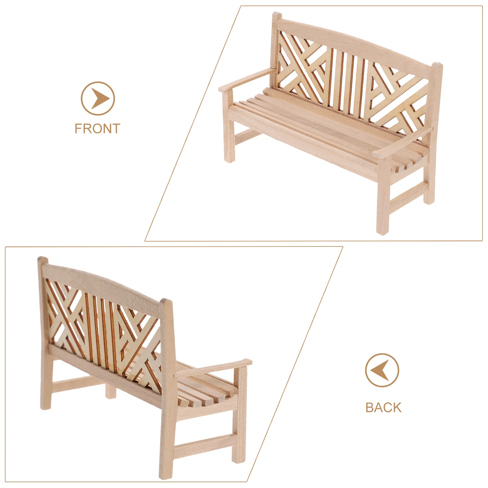 Banc de simulation de chaise double pour enfants, mini meubles, maison de courses, décoration d'intérieur, ornement de bébé, modèle de bricolage