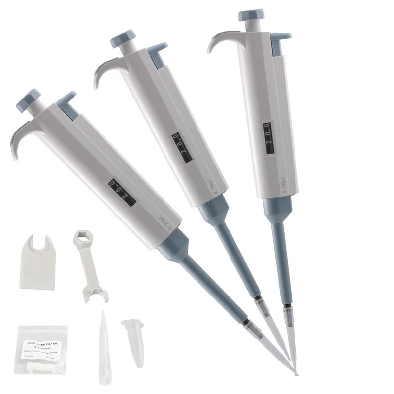 0.1/0.2/0.5/2/2.5/5/10/20/50/100/200/1000-5000ul 1-10ml Lab Single Channel Manual Adjustable Micro Pipette Toppette Pipettor