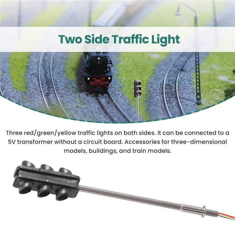 

L72A-3 Color Traffic Light Signals Ho Oo Scale Model 6Led For Diy Sand Table Crossing Street Construction Railway Two Side