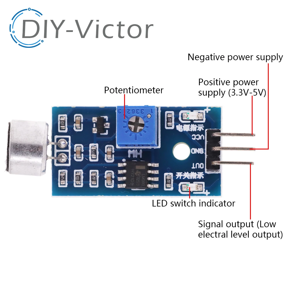 3pin Voice Sound Detection Sensor Module Intelligent Smart Robot Helicopter Airplane Boart Car for arduino Diy Kit