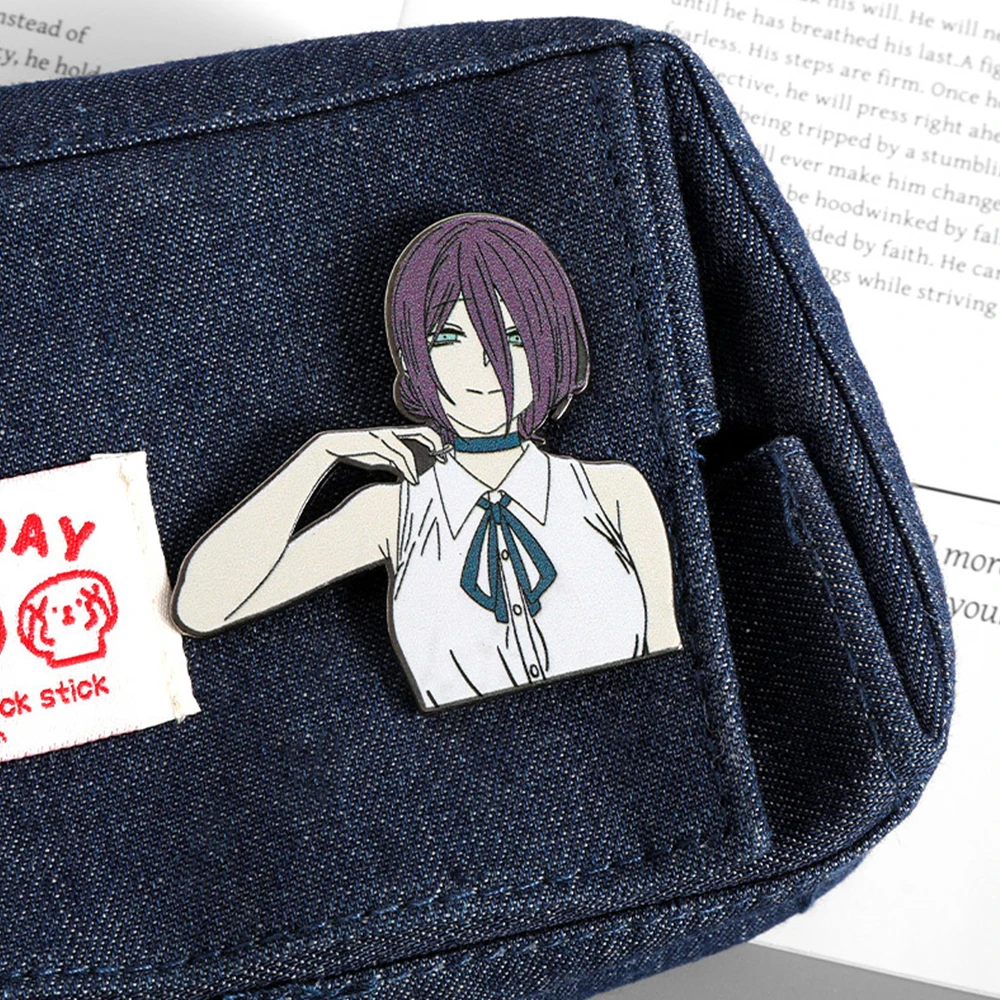 Anime Chainsaw Man Hayakawa Aki Denji Power Reze Cosplay Badge Metal Figure Brooch Costume Decoration Lapel Pins Accessories