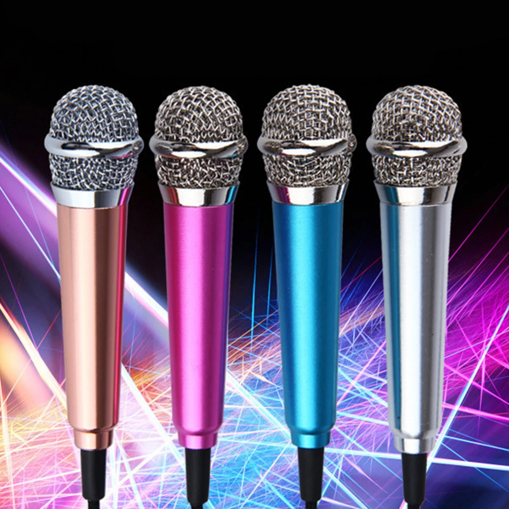 

4pcs Song Microphone Mini Recording Mic For Smartphone 3.5Mm Compatible With Cell Phone Laptop Plug Play Lightweight