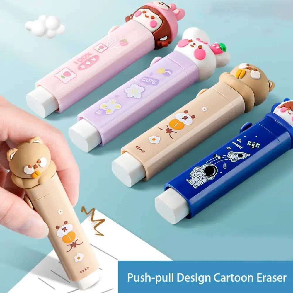 Cat Paw/Astronaut Rubber Erasers Replaceable Core Telescopic Animal Erasers Push-pull Design Astronaut Eraser Student