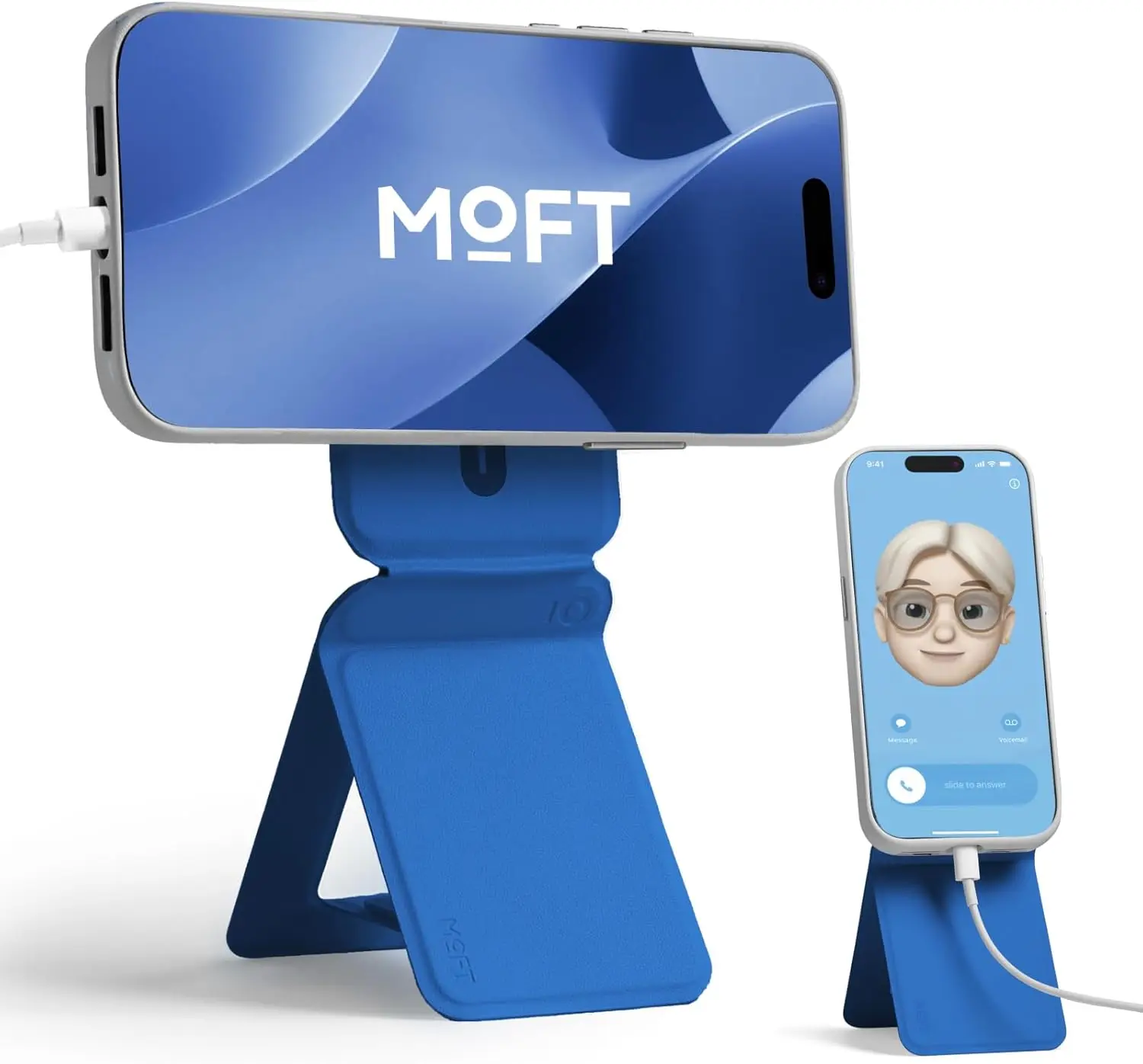 

Stand, Magnetic Phone Tripod Stand Stain-Resistant MOVAS Leather & Angle Adjustment & (Included Metal Ring)-Sapphire