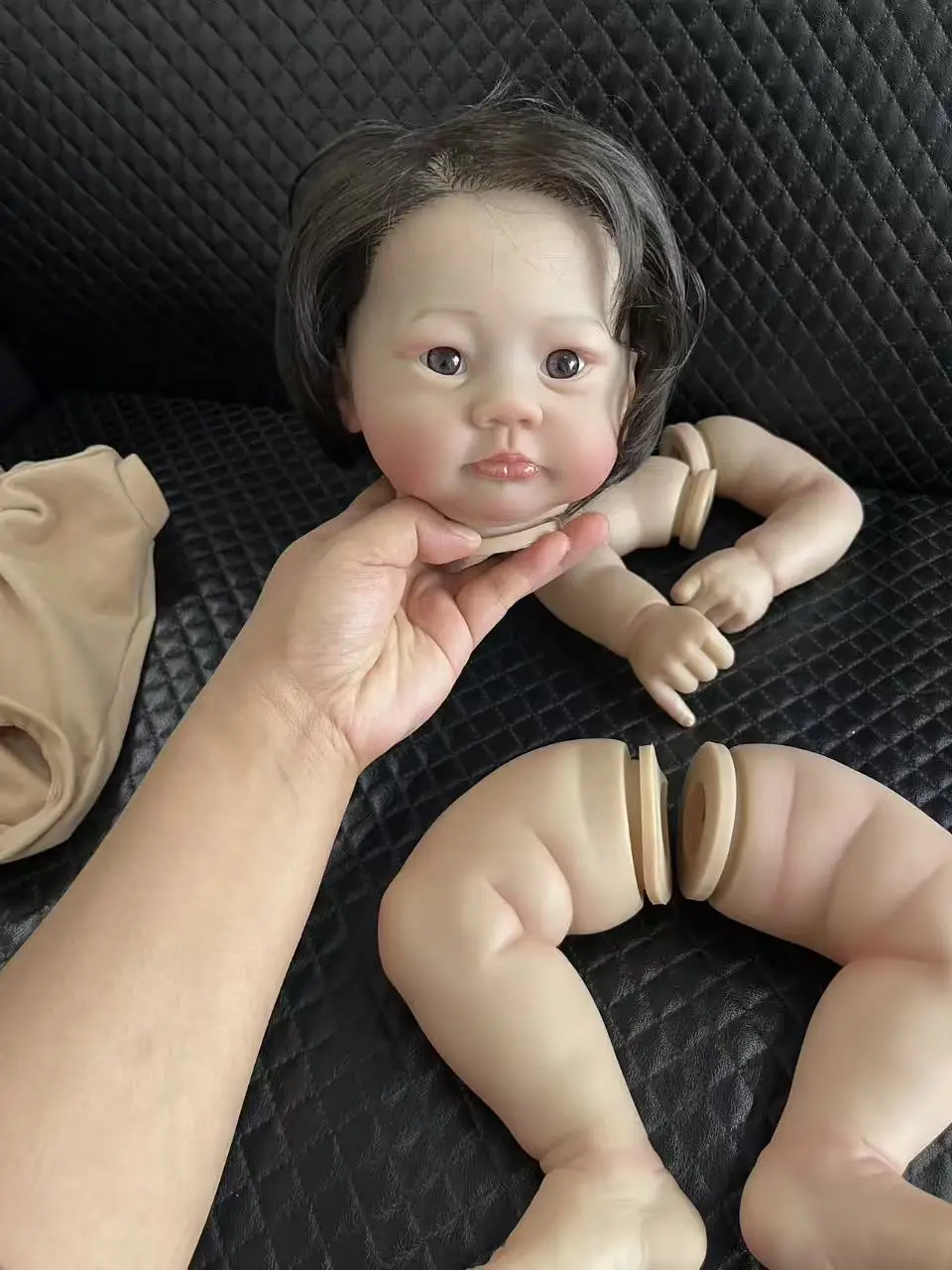 

19-дюймовый уже окрашенный комплект куклы реборн Lali, волосы ручной работы, детали куклы с телом и глазами, комплект Bebé Reborn