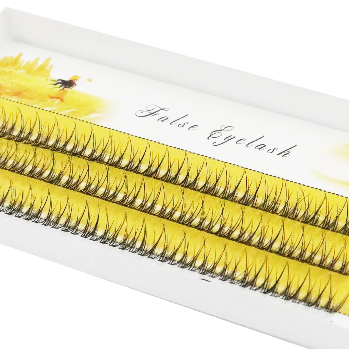 120 clusters/box Natural Lashes Cross Style 0.07mmThick Fish Tail Single Cluster Hair Soft Curly Swallow Tail False Eyelashes