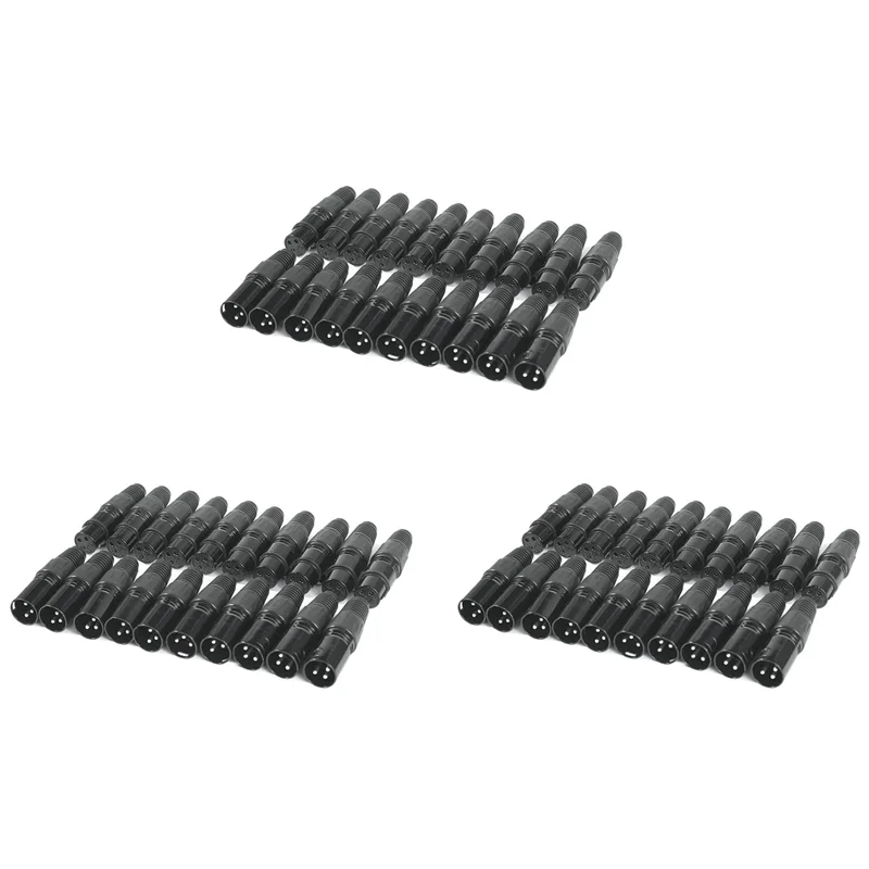 

AA08-30 Pairs XLR 3 Pin Microphone Audio Cables Plug Connectors Male Female MIC Snake Plug Cable Connectors