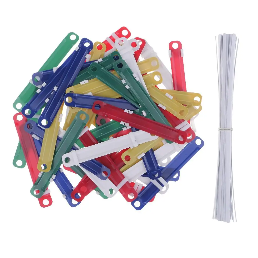 50x Binder Clips File Binding File List Two-hole Loose-leaf Binder Fasteners