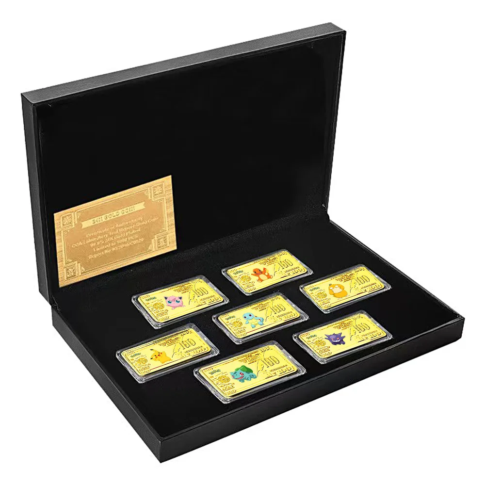 

MINISO Anime Game pokect monster Gold Bar Letters Game Kids Toy Gold Coin Gold Block Craft Collection Children Gift Peripheral