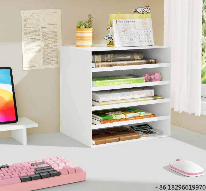 Modern Heavy Duty Metal File Organizer Tray 4-Tier Adjustable Eco-Friendly Desktop Document Sorter Office Desk Storage Rack Bulk