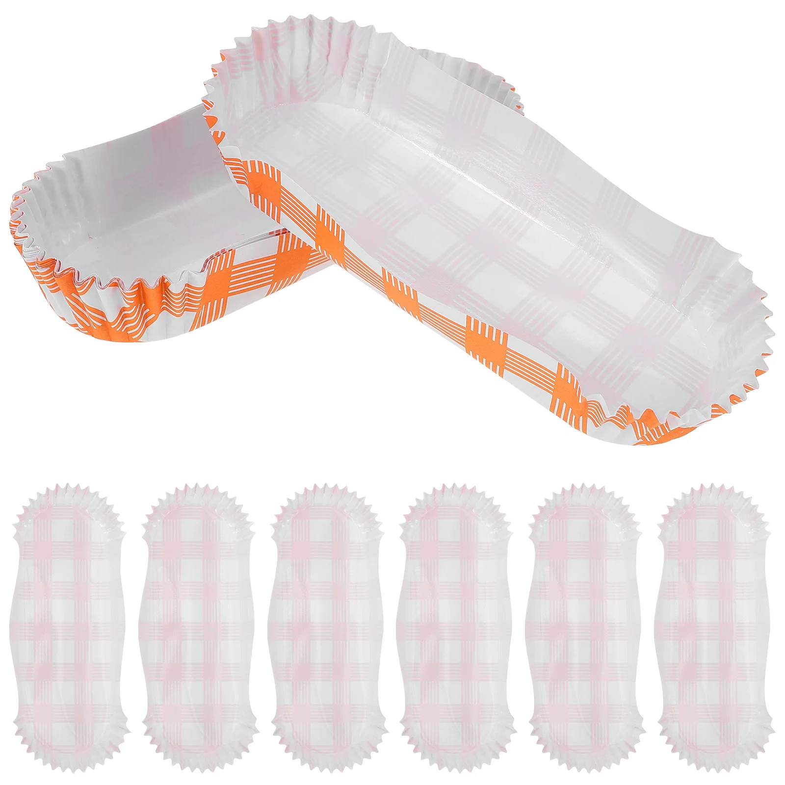 100 Pcs Paper Hot Dog Tray Holder Trays Sleeve Frying Snack Container Boats Greaseproof Party