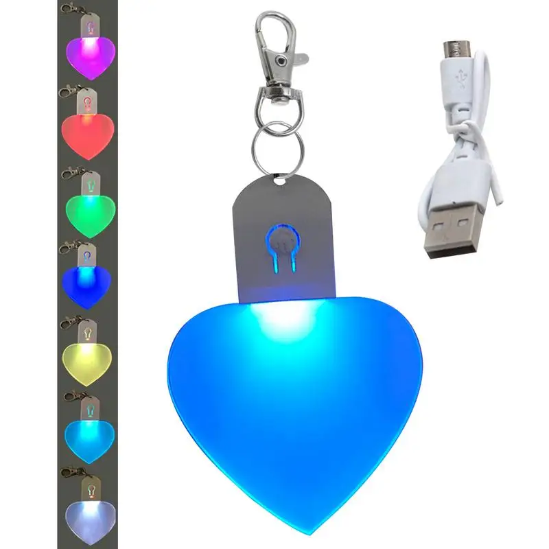 Automatic Sensor Hangable Night Light Heart-Shaped Purse Light Purse LED Lamp Rechargeable Tote Bag Light Backpack Glow Lamps