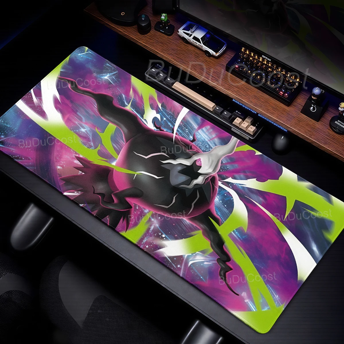 Pokémon großes Mauspad, coole Darkrai Gamer-Tastatur, Schreibtischunterlage, Tischunterlage, Laptop-Gaming-Zubehör, erweitertes PC-Gehäuse-Mauspad
