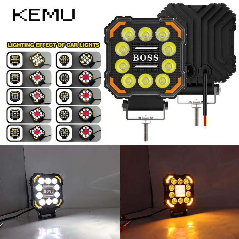 

1 шт. светодиодный цветной рабочий свет RGB дневные ходовые огни светодиодные прожекторы для бездорожья 4x4 грузовики мотоцикл автомобиль ATV UTV модифицированный 12 В 24 В