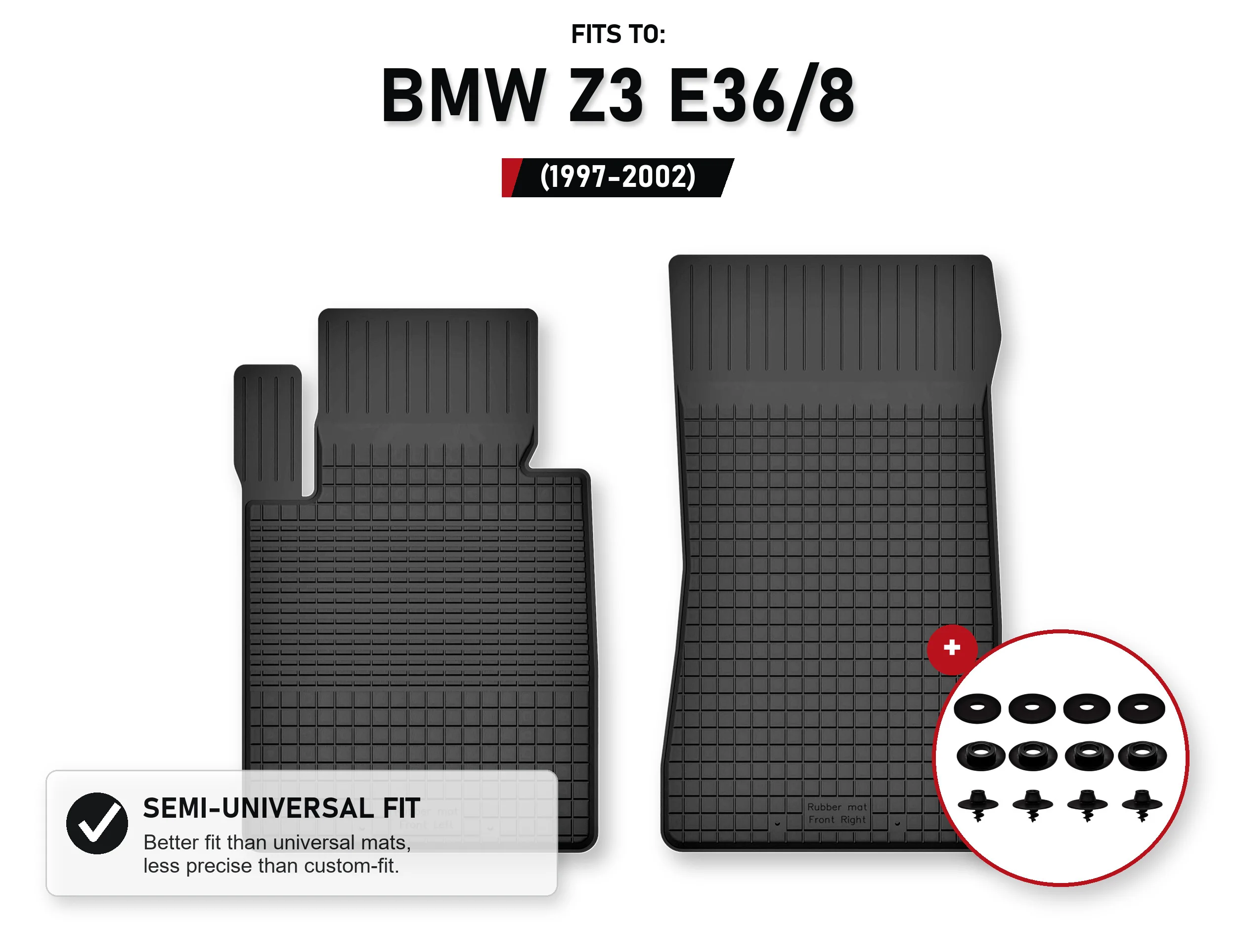 Automatten voorbak voor: Bmw Z3 E36/8 1997-2002 Coupé met stoppers