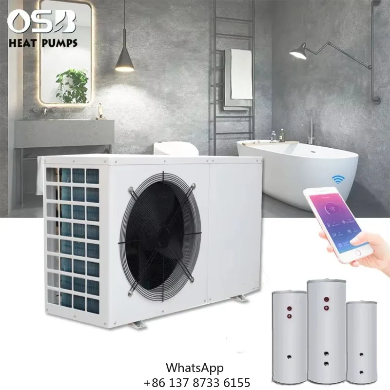 

3-9Kw Domestic Bathroom Kitchen Small Air Source Heat Pump Water Heating Pump Split Water Tank Pompe A Chaleur For Home Use