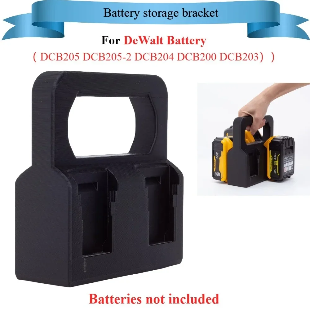 Portable 4x Battery Case Box Storage Bracket for DeWalt Battery with Storage Compartment（ DCB205 DCB205-2 DCB204 DCB200 DCB203）