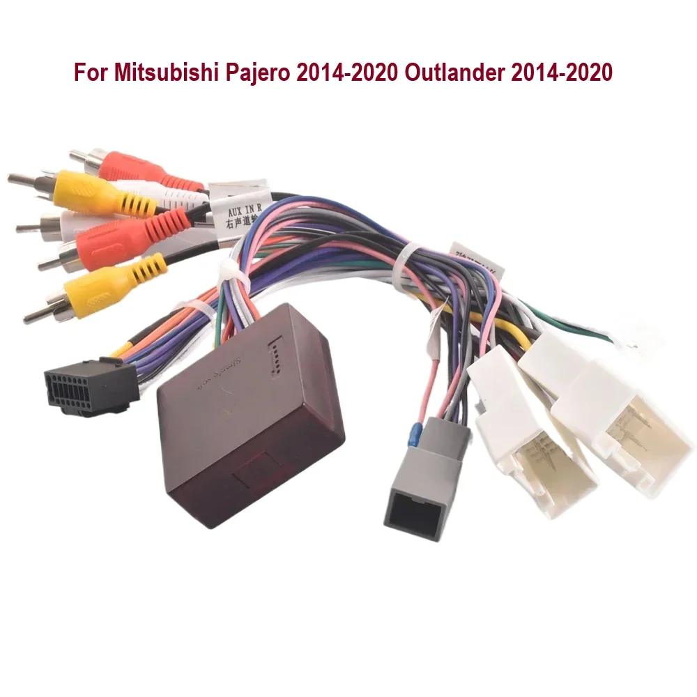 16pin Kits For Mitsubishi Pajero (14-20) Outlander (14-20) ASX 2015-2016 Car Radio Stereo Wiring Harness Cable Adapter Android