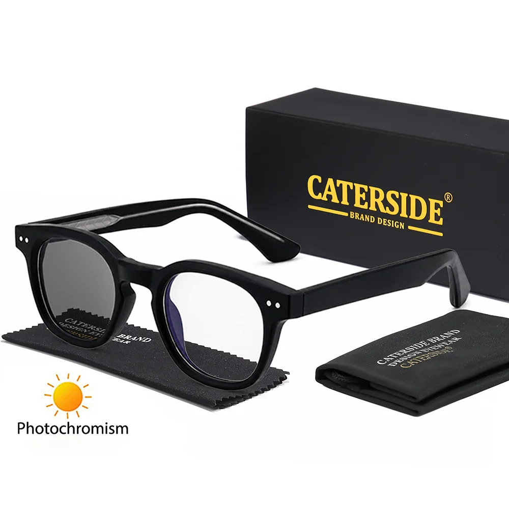 CATERSIDE Retro Herren-Sonnenbrille mit photochromen Gläsern, hochwertige quadratische PC-Sonnenbrille für Damen, Outdoor-Reise-Business-Brille, UV400 – Detail 6