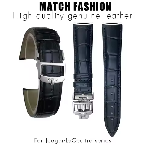 19mm 20mm 21mm 22mm Curved End Cowhide Watchband for Jaeger LeCoultre Master Control Soft Genuine Leather Watch Strap Bracelets