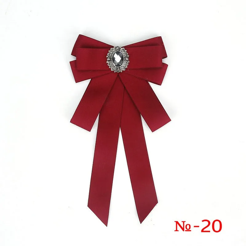 Modische Schwarze Schleifen-Krawattenklammer Rotes Diamant-Fliegeband Weiße Strass-Hemdfliege Geschenk für Damen Accessoires – Detail 21
