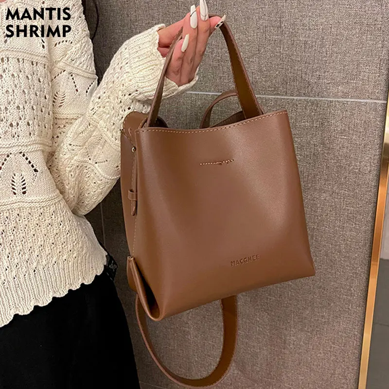 Torebka damska Prosta modna torba na ramię Wysokiej jakości luksusowa torba PU Skórzane wiadro dla kobiet Marka Crossbody