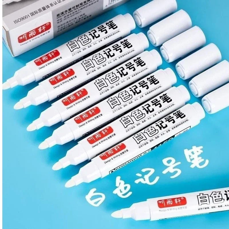 

2 шт., водонепроницаемые перманентные белые маркеры, 3 мм