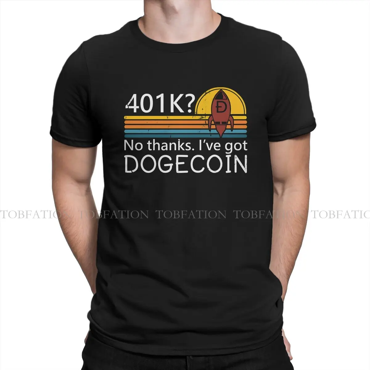 Dogecoin 401K Retirement Plan Cryptocurrency Newest TShirts Cryptocurrency Men Style Pure Cotton Tops T Shirt Round Neck