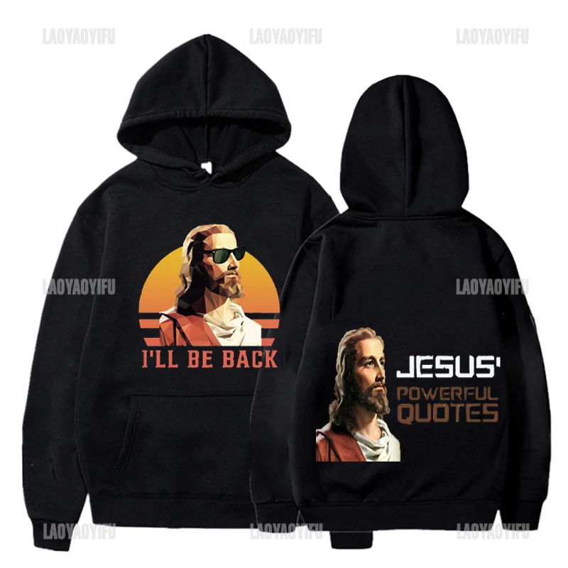 New Arrival Unique Harajuku  Sale Streetwear Vintage  Jesus God Loves Your Hoodie Portrait Unisex Loose Casual Hot 