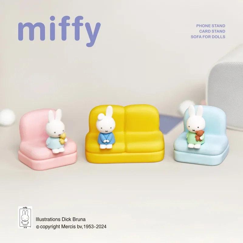 Cartoon Miffy Blind Box Toys Surrounding Sofa Mobile Phone Stand Model Hand Kawaii Decoration Cute Doll Toy Collection Gifts