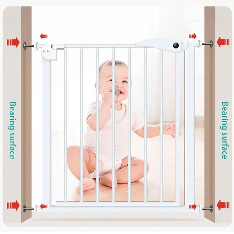 Auto close safety baby gate doorways stairways child safety guard fence adjustable baby safety gate