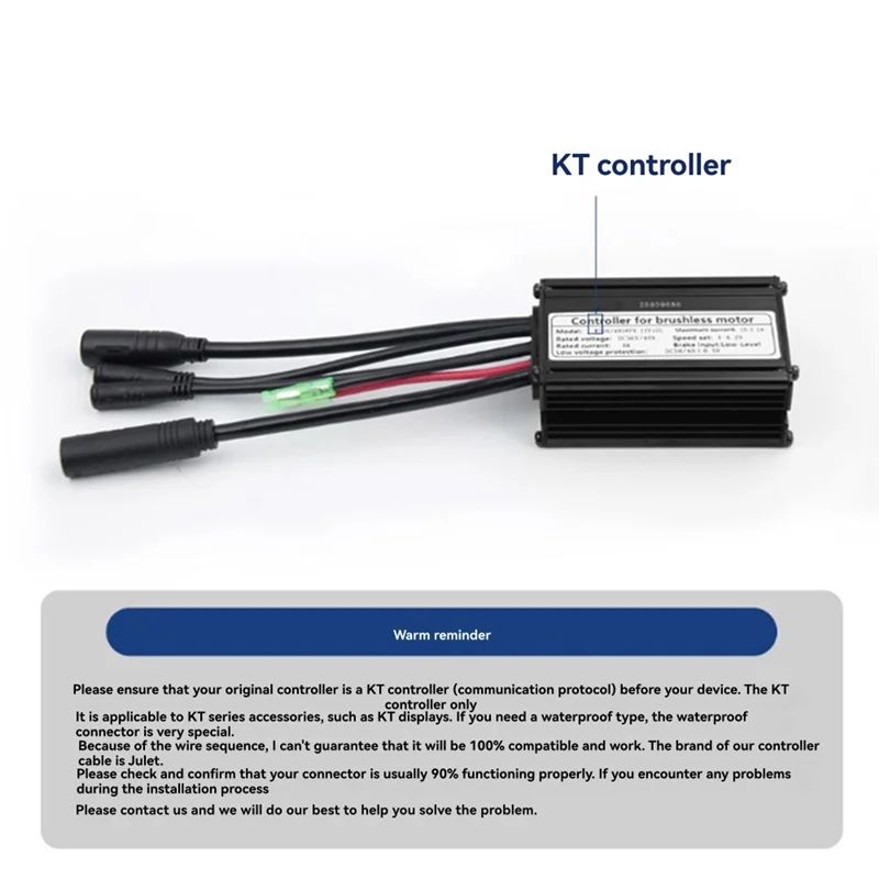 

ABHT-36/48V For KT-16A 6 Tube Sine Wave Waterproof Plug Ebike Controller For Ebike Motor Conversion With For KT LCD Display