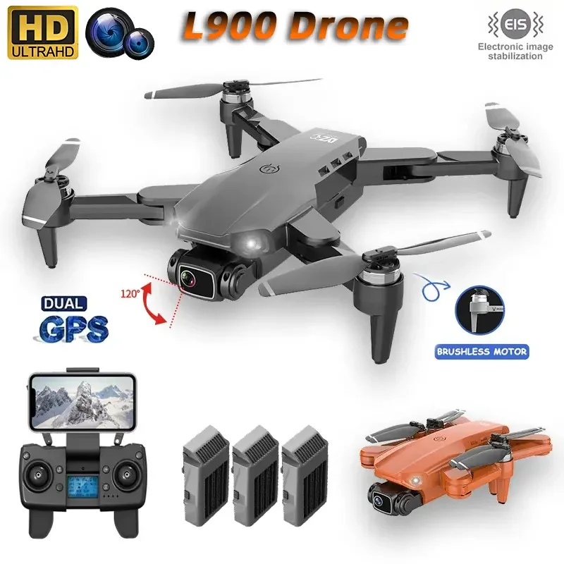 NEW L900 GPS Drone with Dual Cameras, Brushless Motor, Optical Flow Positioning, Foldable, HD Aerial Photography，Christmas Gifts