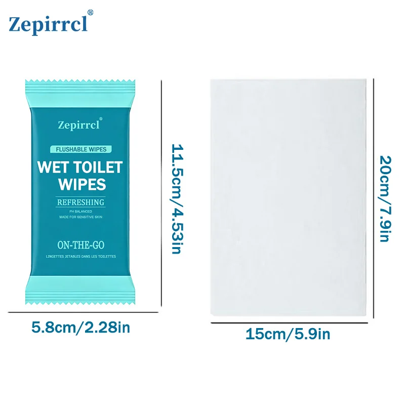 1/3/6Boxes Disposable Boxed Wet Toilet Wipes, Individually Packaged, Soft and Thick, Gentle, Easy to Carry, Can Be Flushed Directly, Won'T Clog, Suitable for Travel, Fitness, Parties, 20*15cm, 60Packs/Box - Image 3