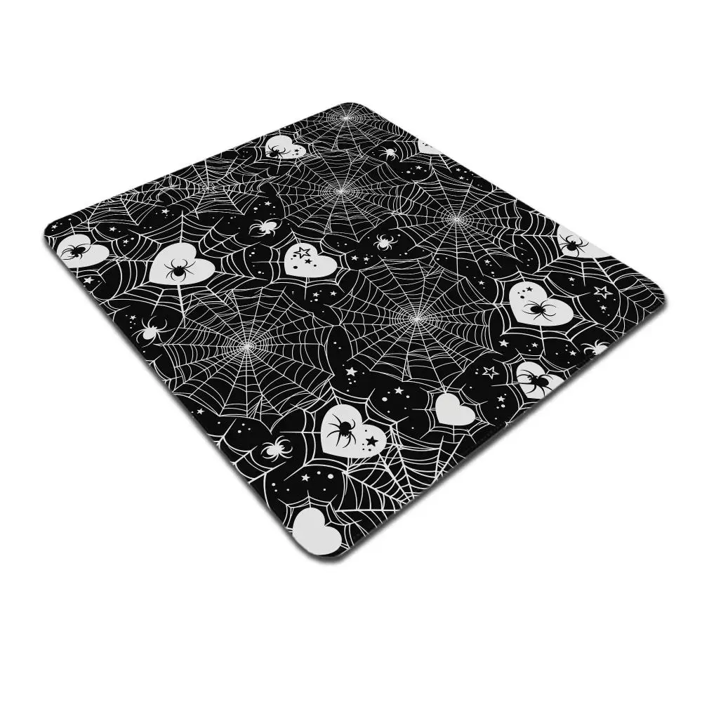 HYBXAXC Gaming Mats White Spider Web Carpet for Mouse Pad Mat Computer Mousepad Speed Deskmat Mouspad Office Accessories Gamer
