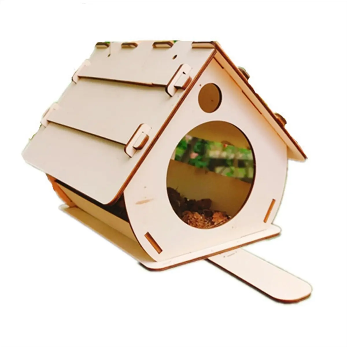 ABYA Wooden Bird Nest with Perch Bird Feeder Household Bird Nest Box Suitable for Outdoor Garden Courtyard Decoration