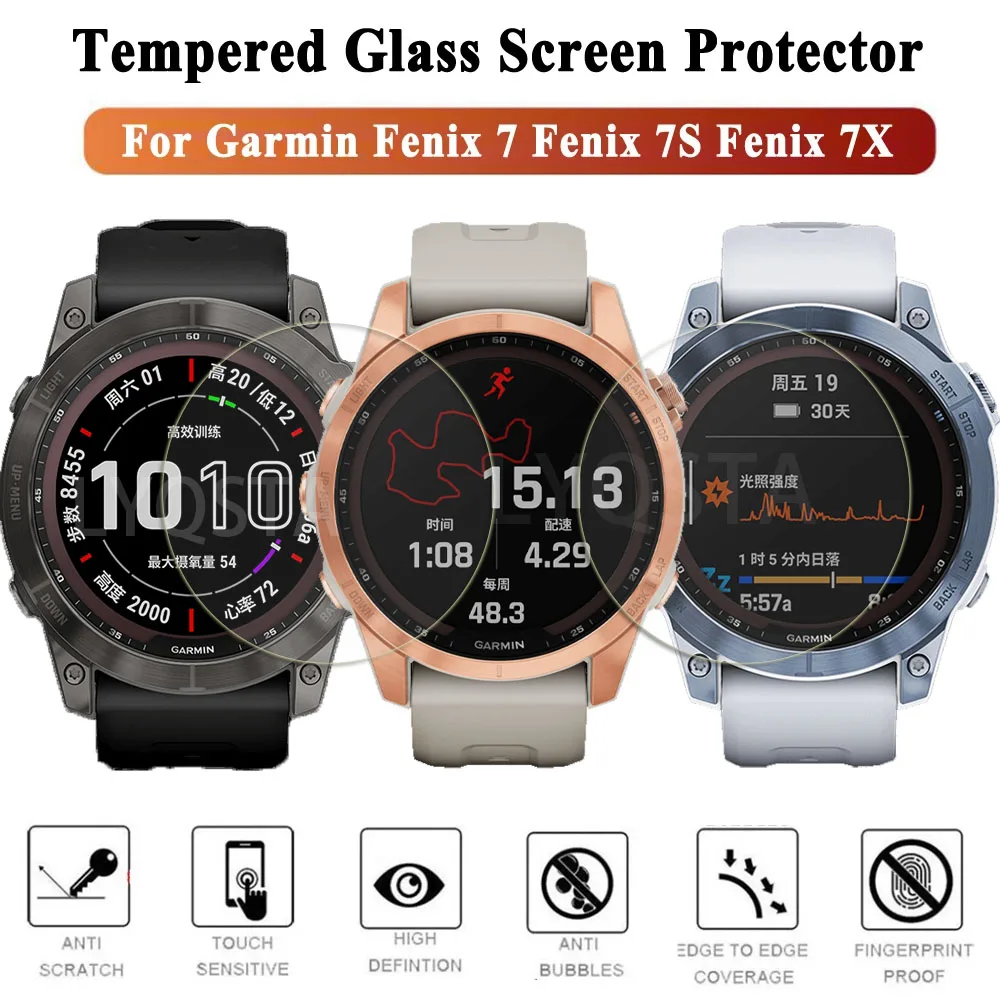 3Pcs 9H Premium Tempered Glass For Garmin Fenix 7 7X 7S Fenix 5 5s Plus 6S 6X 6 Pro Smartwatch Screen Protector Film Accessories