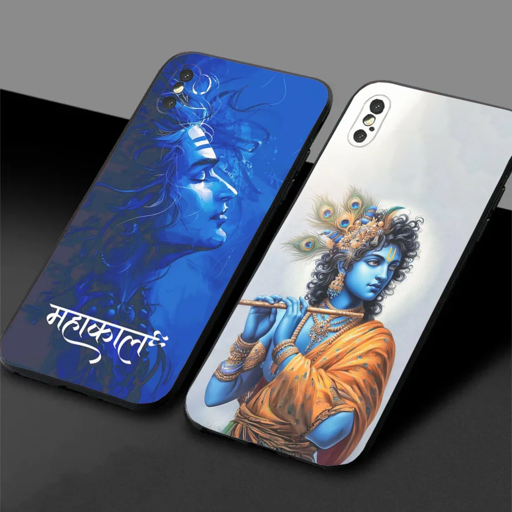 Vishnu Hare Krishna Phone Case For Samsung S24,23,22,30,21,10,9,Ultra,Plus,Lite,FE,5G Black Soft Case