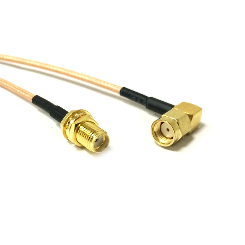 New Reverse RP-SMA  Female Jack Switch RP SMA  Male Right Angle Cable Adapter RG316 Wholesale 15CM/30CM/50CM/100CM