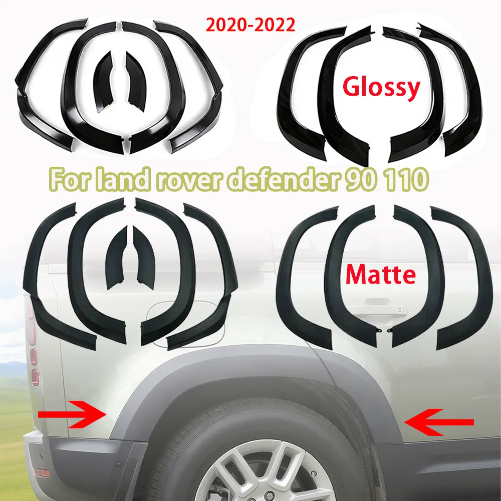 

For Land Rover Defender 90 110 2020-2022 Wheel Arch Flares ABS Plastic Fender Matte and Glossy Black Widening Protection Kit