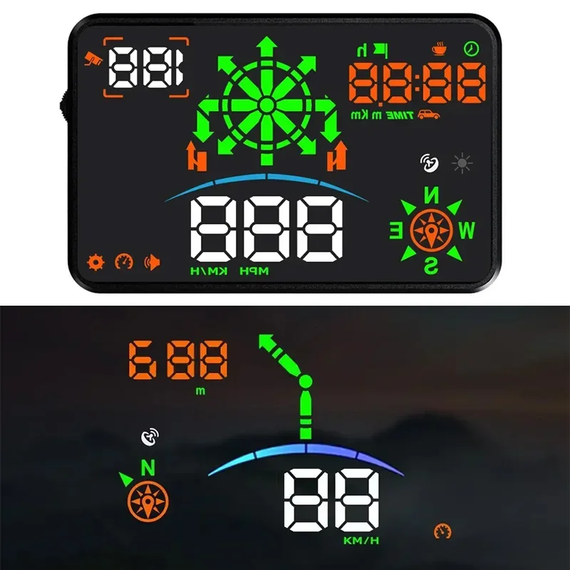 

H8 HUD Car Universal GPS Navigation Smart Speed Water Temperature Car Safety Seat Car Head-Up Display Windshield Speed Projector
