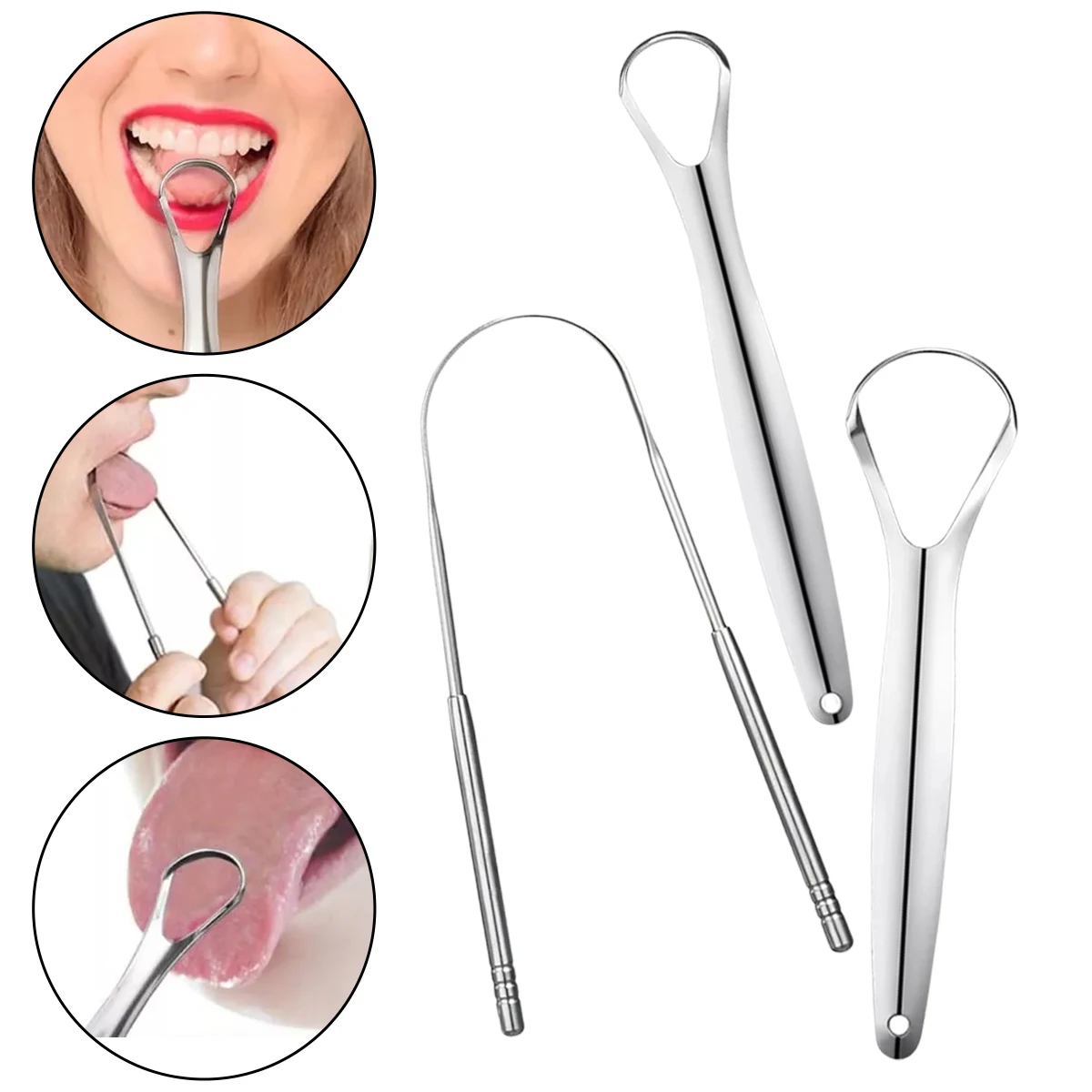 1 Pack Tongue Scraper for Adult Kids, Stainless Steel Tongue Scraper for Oral Care, Reduce Bad Breath, with Metal Storage Box