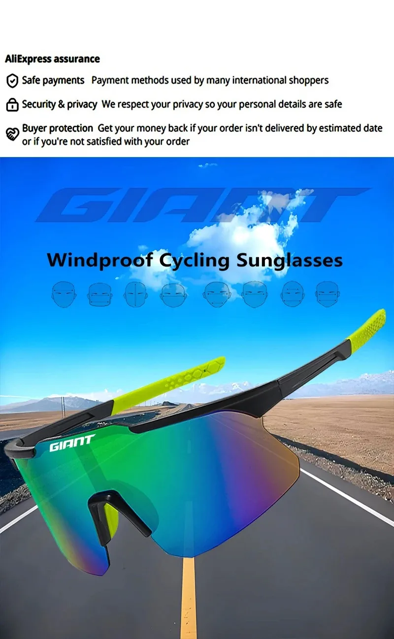 Riesige Fahrrad-Sonnenbrille für Männer und Frauen, MTB, Rennrad, Radfahren, Sonnenbrille, Outdoor-Gläser mit Box – Detail 1