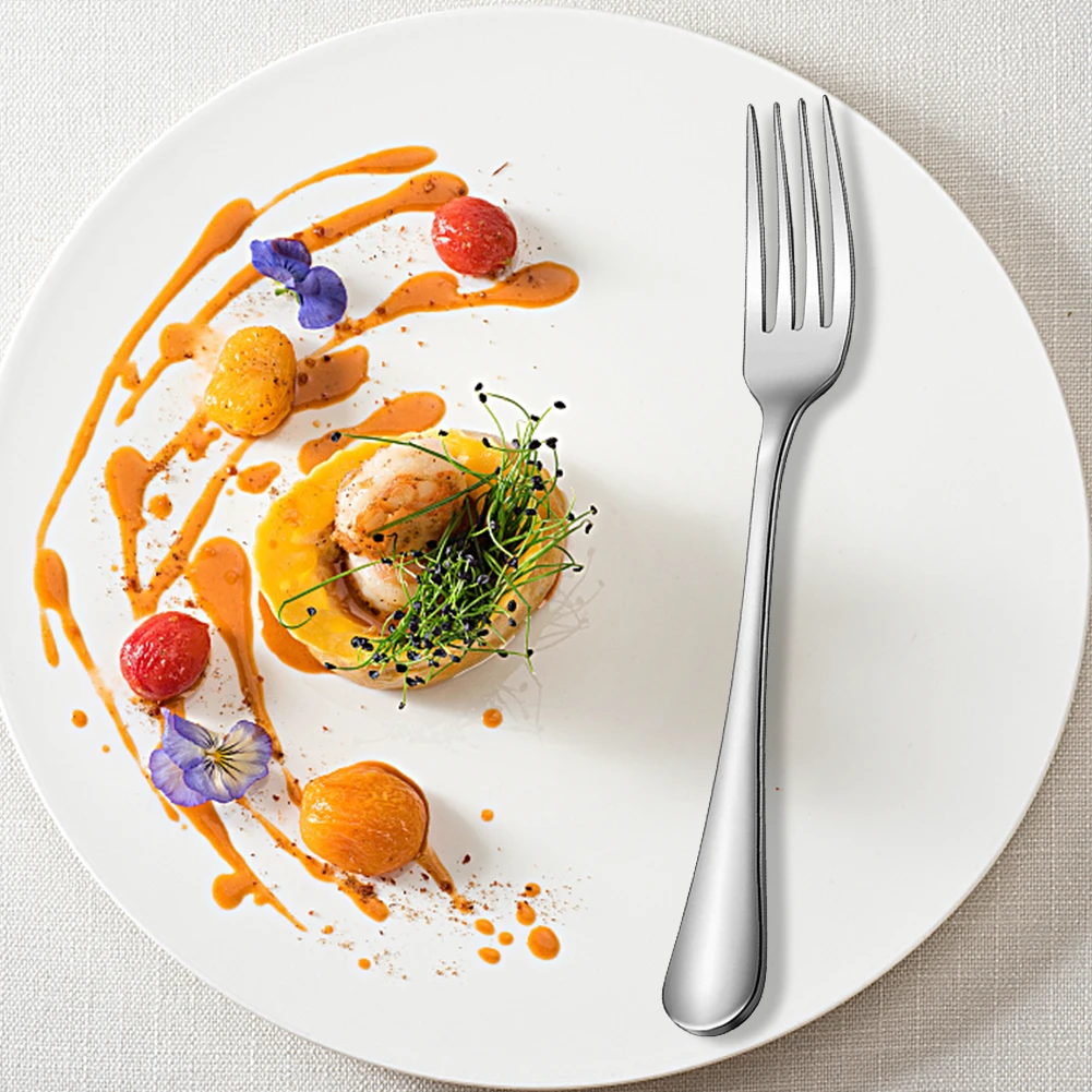 

Столовые приборы, сервировочный набор, упаковка из 4 вилок для салата, тонкие столовые приборы, фруктовые вилки для дома, ресторана, офиса, школы и многого другого