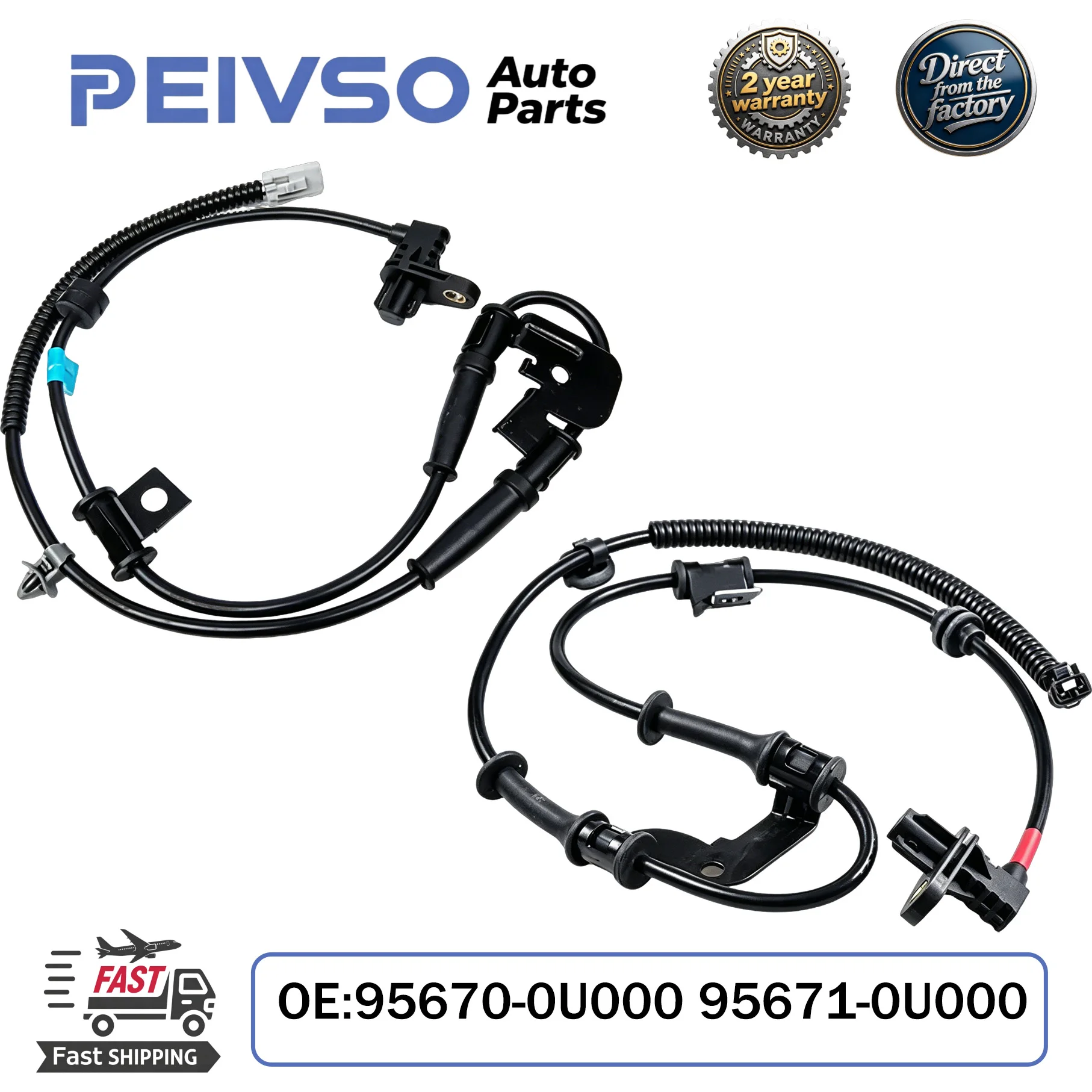 PEIVSO 95670-0U000 Front LH/RH ABS Wheel Speed Sensor For Hyundai 2014-2017 GENESIS IX25 KIA MOHAVE NIRO K2500/K2700