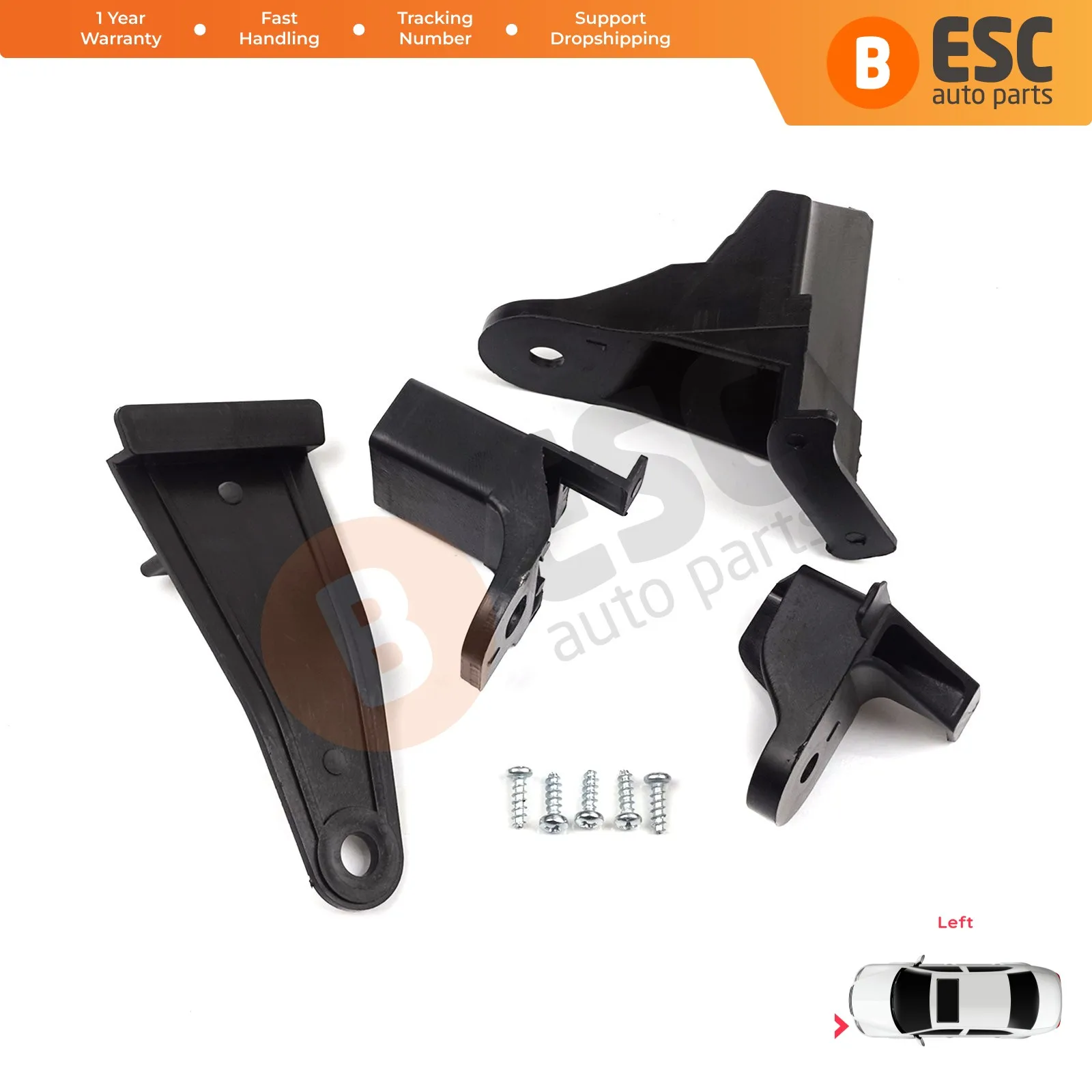 EHL522 Car Headlight Headlamp Housing Repair Mount Holder Bracket Tab Clips Kit Left for Renault Symbol MK3 2013-2017 260607796R