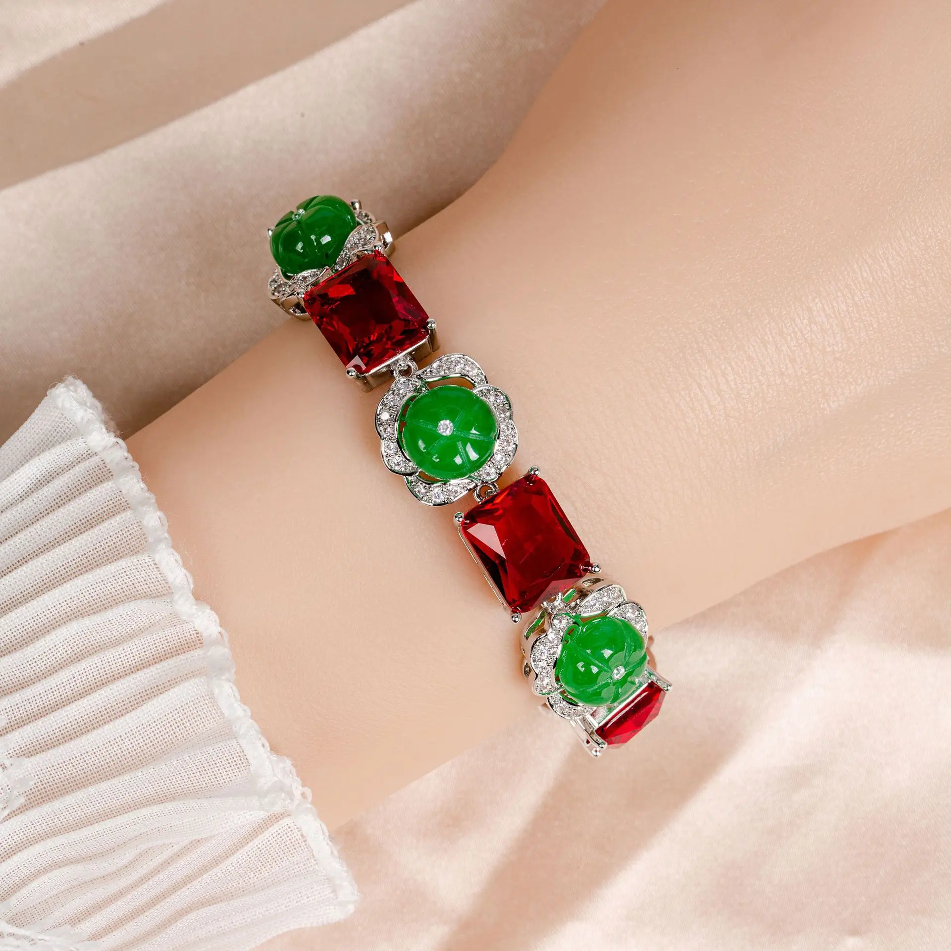 

New Classic Red Wealth Bracelet Multicolor Women's Clothing Jewelry Set for Nigeria Wedding Party Holiday Gift Travel Z-76