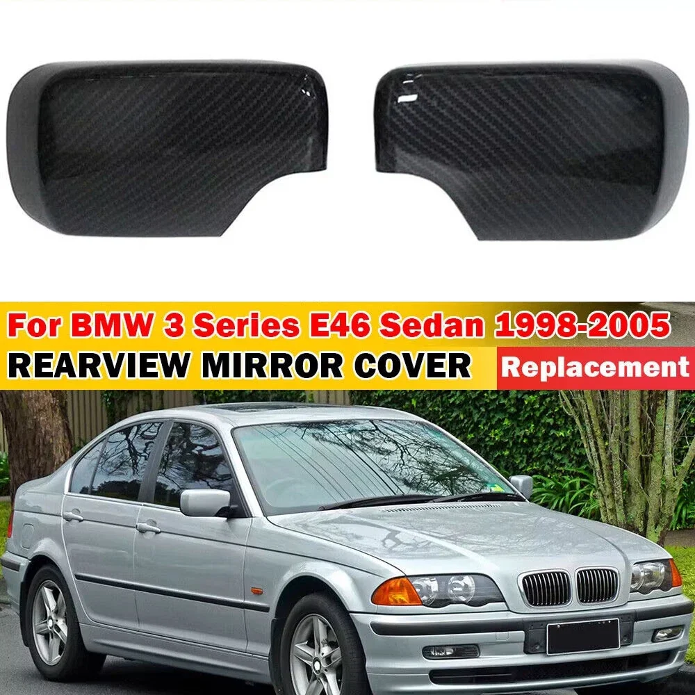 E39 1996-2003 LHD Exterior Rear View Case Trim 1 Pair Side Rearview Mirror Cap Wing Mirror Cover For BMW 3 Series E46 1998-2005